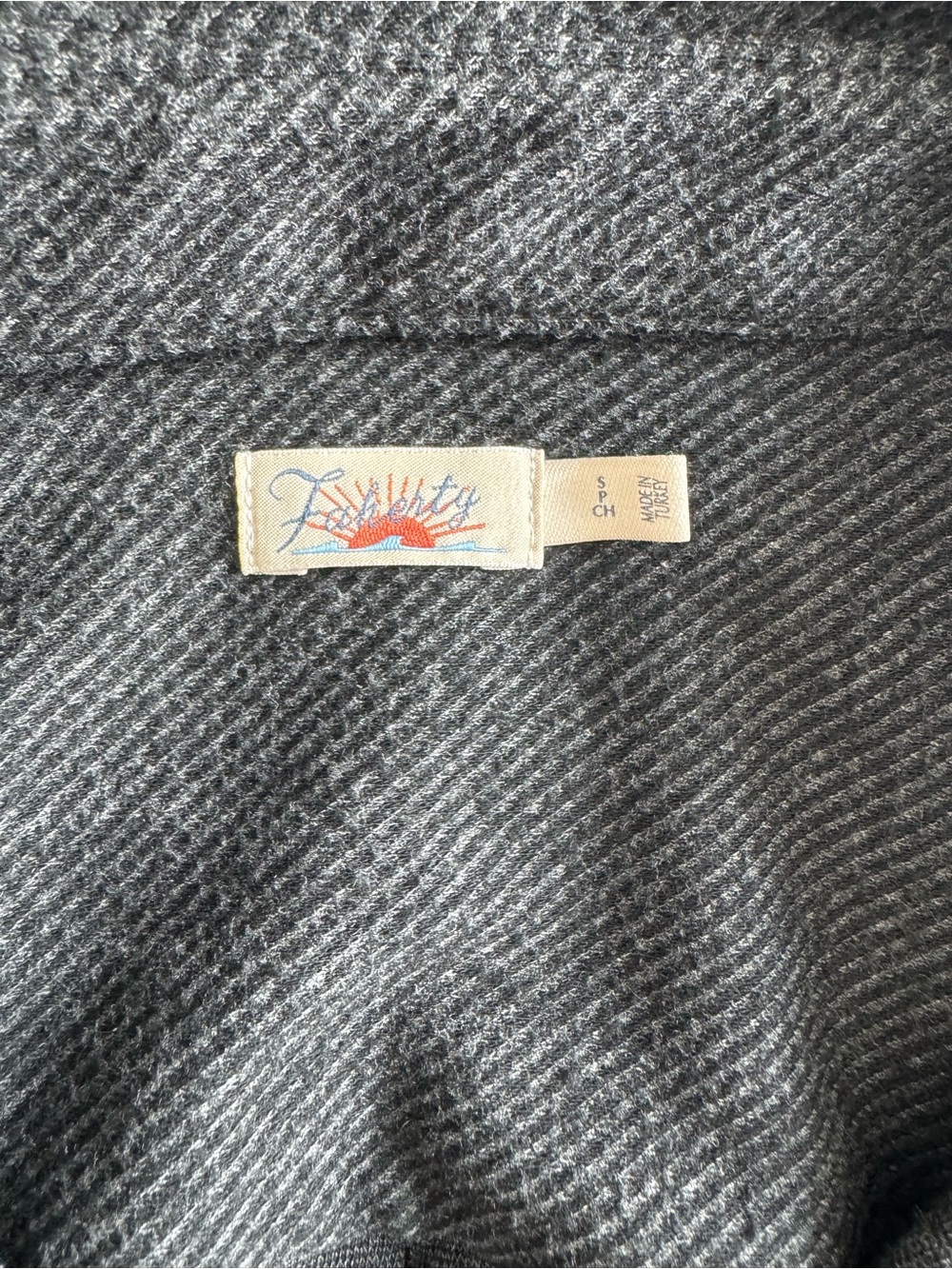 Faherty Charcoal Long-Sleeve Button Shirt Dress - Picture 11 of 12